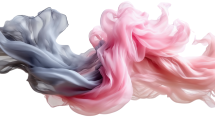 Vibrant Pink and Blue Scarf Floating in Air