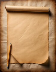 A brown rectangular paper bag with pencil marks on it, resembling wood shades. It is a fashion accessory or office supply made of beige leather