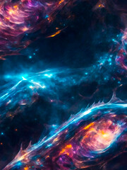 Obraz na płótnie Canvas illustration of magic space with cosmic stars, super nova, aurorae