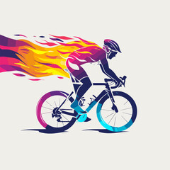 Colorful cycling logo vector