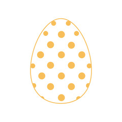 Easter egg line art illustration isolated on white. Vector illustration