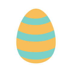 Cute easter egg flat illustration isolated on white. Vector illustration