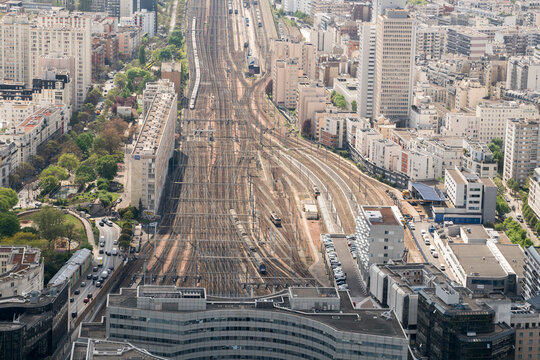 View of the train station in Paris downtown, France.