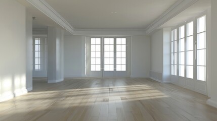 empty living room, offering a blank canvas for personalized home decoration