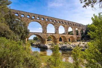 Stoff pro Meter Pont du Gard Pont Du Gard, Nimes, Occitania del Sur, Francia