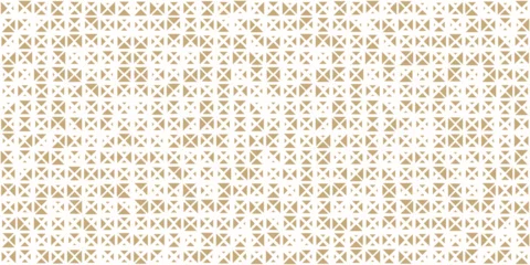 Poster Luxury golden vector seamless pattern with small triangles. Stylish minimalist background with halftone effect, randomly scattered shapes, grid. Simple minimal gold and white texture. Repeated design © Olgastocker