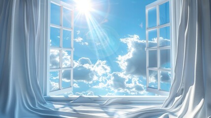 Sunlight paints a peaceful scene through an open window