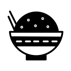 Bowl Food Rice Glyph Icon