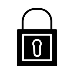 Key Lock Personel Glyph Icon - obrazy, fototapety, plakaty
