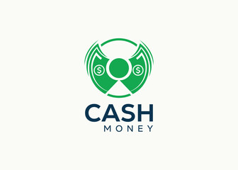 Minimalist Money logo design vector template. Cash money for business finance vector. Money investing logo