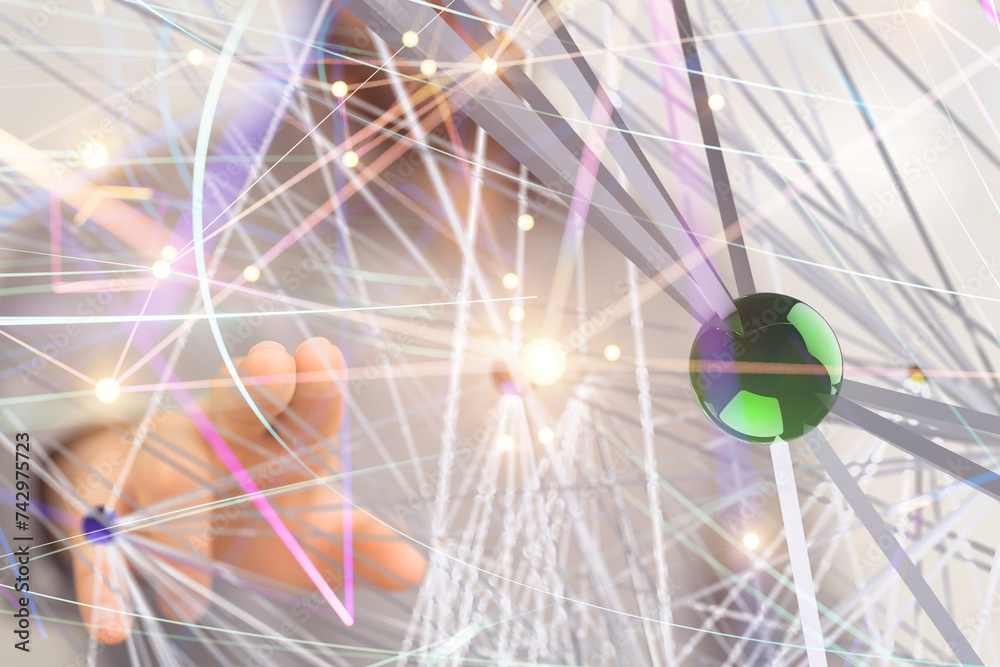 Poster conference digital network and data concept 3d