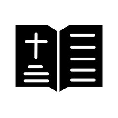Fototapeta premium Book Funeral Cross Glyph Icon