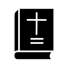 Book Funeral Cross Glyph Icon