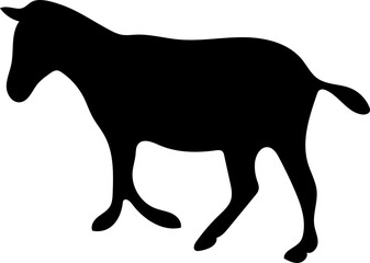black zebra Silhouette png Vector Illustration. PNG on transparent background