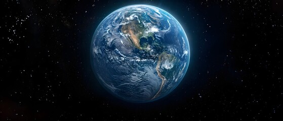 earth in space, satellite image of the Earth, displaying the vastness of space in the background