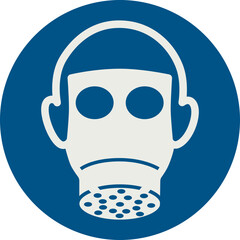 OBLIGATION SIGN PICTOGRAM, WEAR RESPIRATORY PROTECTION ISO 7010 – M017, SVG