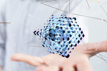 Technology background. Big data concept. Binary  - connection