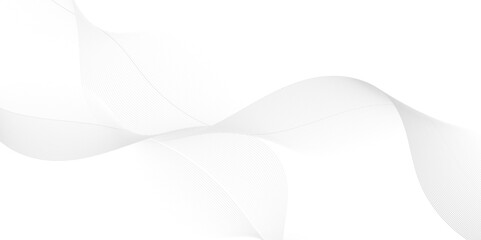 Abstract white blend digital wave lines and technology background. Minimal carve wavy white and gray flowing wave lines and glowing moving lines. Futuristic technology and sound wave lines background.