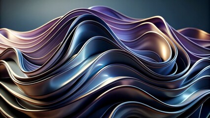 Dark Abstract Wavy Background with Pastel Colors