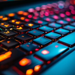 Light Up Your Words: Close-Up of a Desktop Keyboard
