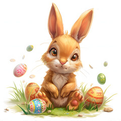 Cute Cartoon easter Rabbit