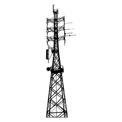 Silhouette telecommunication tower black color only