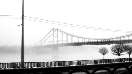 bridge in fog