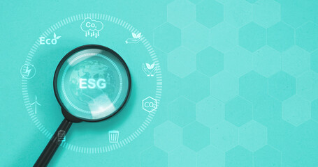 ESG (environmental  social and governance) concept  Business sustainable and ethical Network connection.