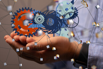 gear Technology background. Big data concept