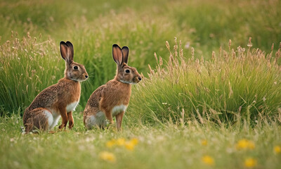 Fototapeta premium rabbit in the grass