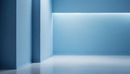 Minimalistic blue background for presentations, with a serene, empty light blue wall