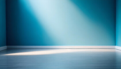 Minimalistic blue background for presentations, with a serene, empty light blue wall