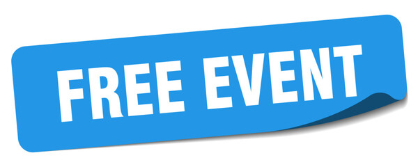 free event sticker. free event label