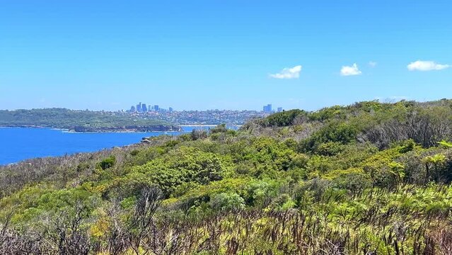 Sydney Harbour viewed from North Head Manly views of South Head Sydney CBD Mosman circular quay double bay north Sydney Taronga zoo  yacht ferry speed boats rock cliffs NSW Australia