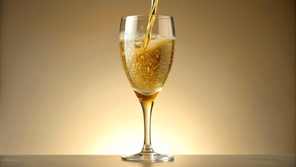 Slow Motion Pouring Pale Gold Champagne