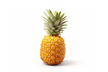 Pineapple on white background. Generative Ai