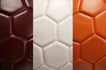 Soccer ball background. Close-up of soccer ball texture. Generative Ai