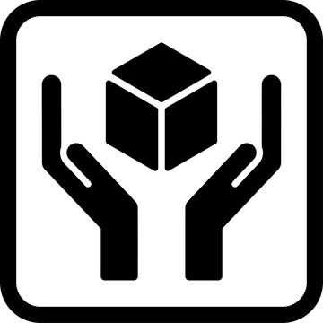 handle with care symbol vector. icon, sign