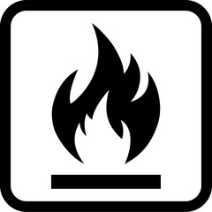 flammable symbol vector. sign, icon