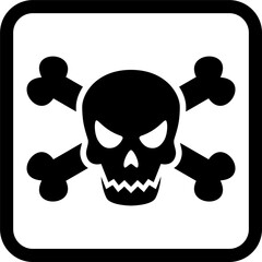 toxic hazard symbol vector. icon, sign, skull, bones