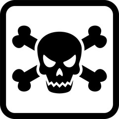toxic hazard symbol vector. icon, sign, skull, bones