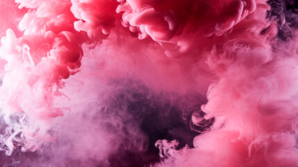  Banner made of thick red smoke with a place for text - obrazy, fototapety, plakaty