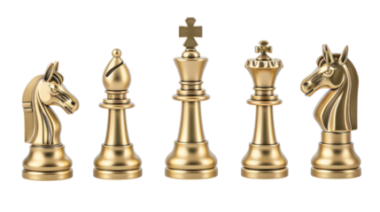 Business chess pieces chessboard concept on a transparent background