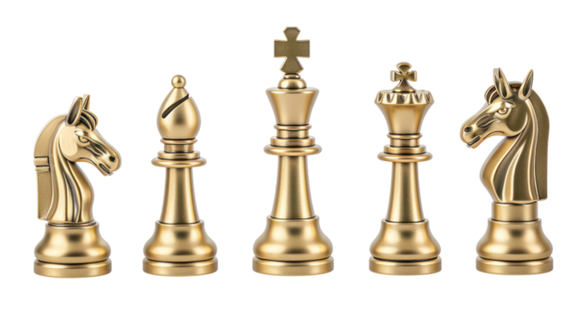 Business chess pieces chessboard concept on a transparent background