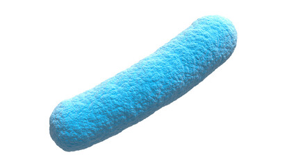 Bacteria. Bacterium. Blue color. Prokaryotic microorganisms. Isolated. Transparent background. 3d illustration.