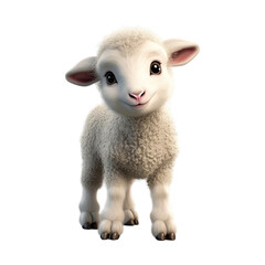 Cute Little Sheep on Transparent Background