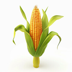 Corn cob on white background
