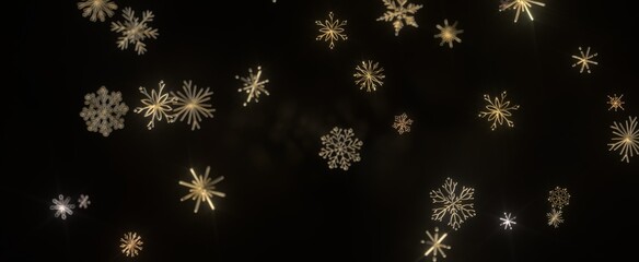Snowflakes - With Realistic Snowflakes Overlay On Light Silver Backdrop. Xmas Holidays