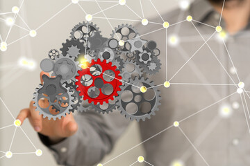 Gear With Success Concept digital.