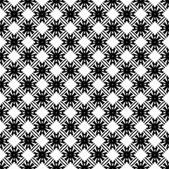 Black and white seamless abstract pattern. Background and backdrop. Grayscale ornamental design. Mosaic ornaments. Vector graphic illustration. EPS10.